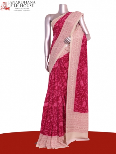 Floral  Pure Crepe Silk Saree